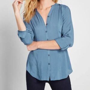 ✨Anthropologie ModCloth Trusty Travel Button Up Sz 1X Tunic Top✨